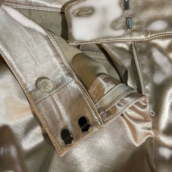 Cache Luxe  Money Rich Elegant Champagne Shimmer Bootcut Pants Sz 2 - Picture 3 of 9